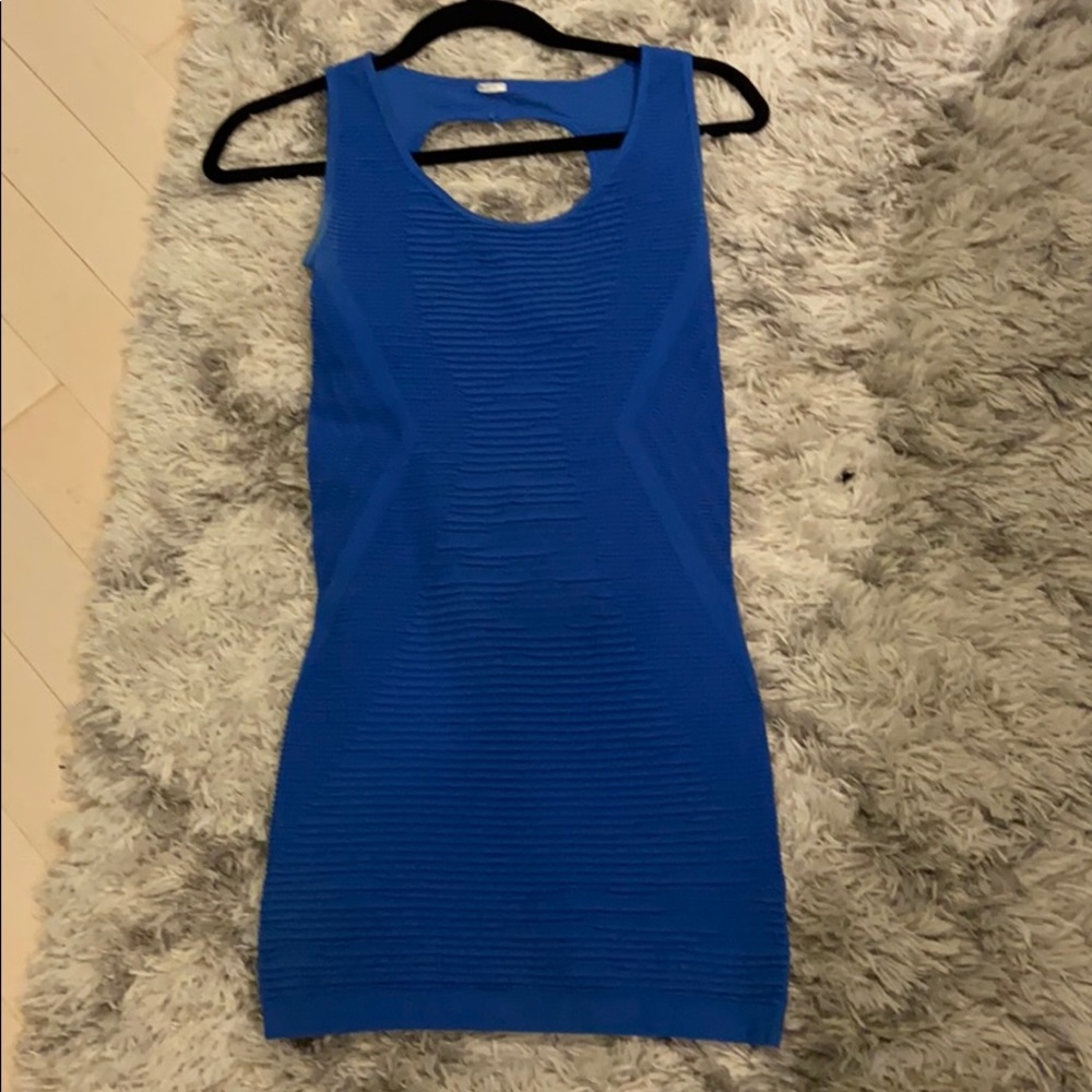 Royal blue cutout back bodycon mini dress
